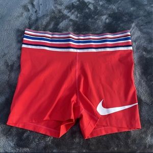Red Nike spandex shorts